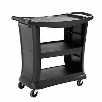 RUBBERMAID COMMERCIAL PRODUCTS Enclosed Cart Polypropylene Black 300lb, 9UZT7