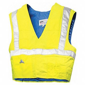 TECHNICHE Cooling Vest Hi-Vis Yellow 5to10 hr L/XL, 9V131