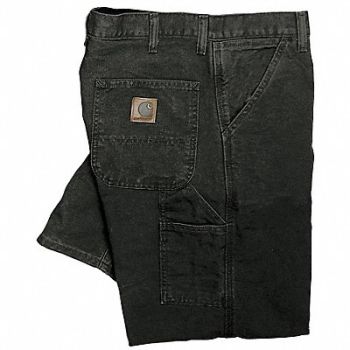 CARHARTT Dungaree Work Pants Black Size 33x32 In, 8EV17