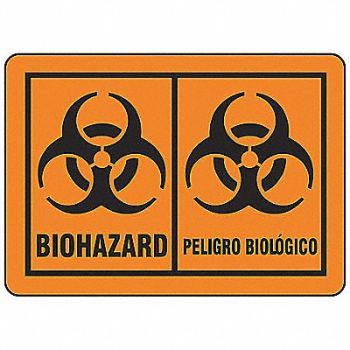 BRADY Bilingual Biohazard Lbl 5inx3.5in PK25, 9W927