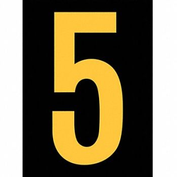 STRANCO INC Reflective Number Label 5 2-1/2in H PK25, 9W951