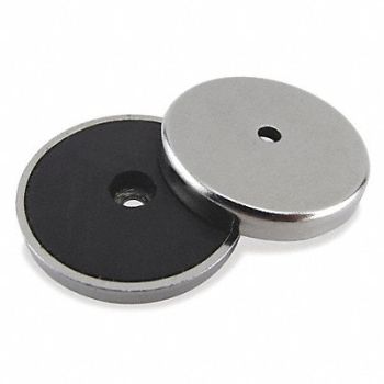 GRAINGER APPROVED Round Base Magnet 11 lb Pull PK2, 9WCR1