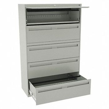 TENNSCO File Cabinet 42 in 5 Drawer Grey, 9WEP8