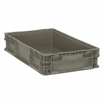 QUANTUM STORAGE SYSTEMS Straight Wall Ctr Gray Solid HDPP, 9WEX5