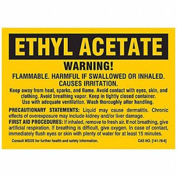 BRADY Chemical Label 5 in W Polyester PK25, 9WH04