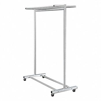 GLARO Single Sided Mobile Coat Rck 48 In Satin, 9WJ49