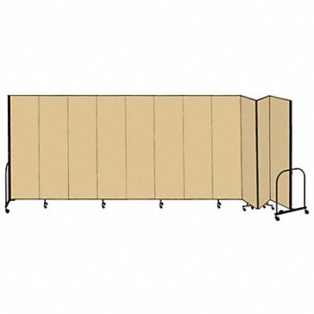 SCREENFLEX F1904 Partition 20 Ft 5 In Wx7 Ft 4 In H Beige, 9WL78