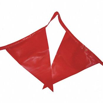 GRAINGER APPROVED Pennants Polyethylene Red 100 ft., 9WM99