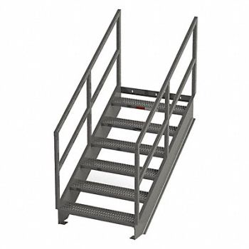 GRAINGER APPROVED Stair Unit Carbon Steel 6 Steps, 9WMV8