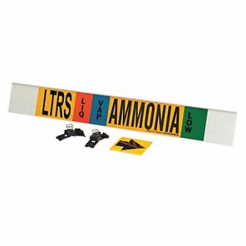 BRADY Pipe Marker Ammonia 4 in H 24 in W, 9WN81