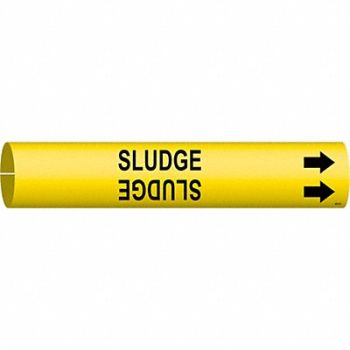 BRADY Pipe Marker Sludge 2 13/16in H 2 4/5in W, 9WT13