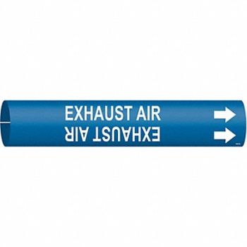 BRADY Pipe Marker Exhaust Air 7/8in H 7/8in W, 9WTY9