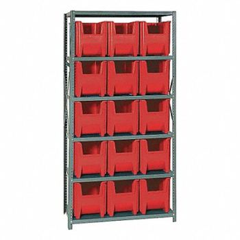 QUANTUM STORAGE SYSTEMS E1494 Bin Shlvng 18inx75inx36in Red, 9WYW7