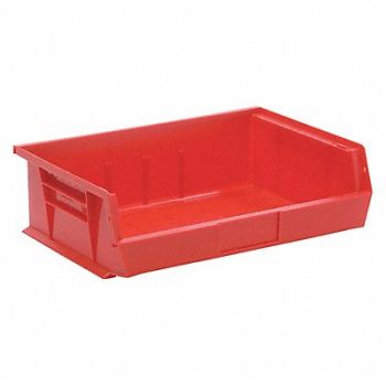 QUANTUM STORAGE SYSTEMS F0606 Hang and Stack Bin Red PP 5 in, 9X101