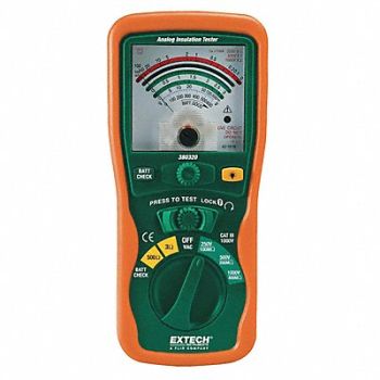 EXTECH Megohmmeter 250/500/1000V DC Analog, 9XJ79