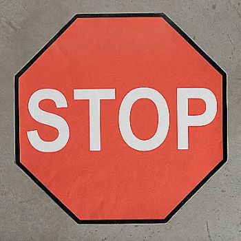 SHIELDMARK Floor Stop Sign 54x54in Indstrl Compsite, 9YLK7