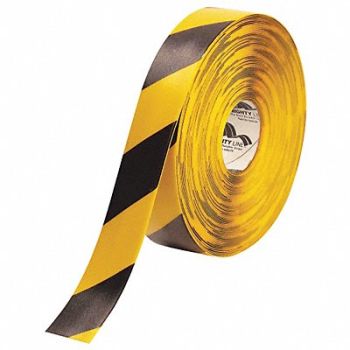 MIGHTY LINE K3721 Floor Tape Black/Yellow 2 inx100 ft Roll, 9Y612