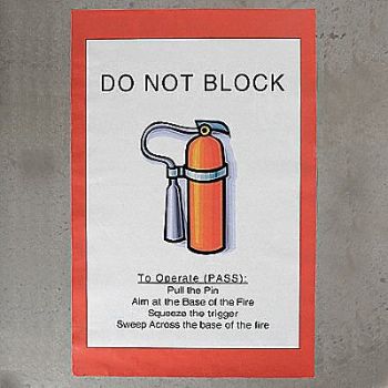 SHIELDMARK Fire Exit Floor Sign 36 in x 42 in, 9YC07
