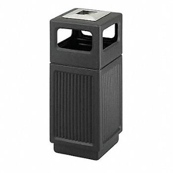 SAFCO Ash/Trash Can 15 gal Black, 9YHJ7
