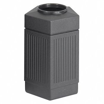 SAFCO Trash Can 45 gal Black Plastic, 9YJU6