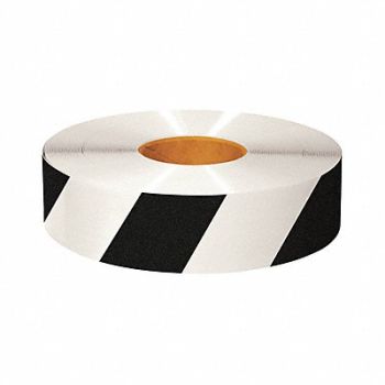 MIGHTY LINE Floor Tape Black/White 3 inx100 ft Roll, 9YLK8