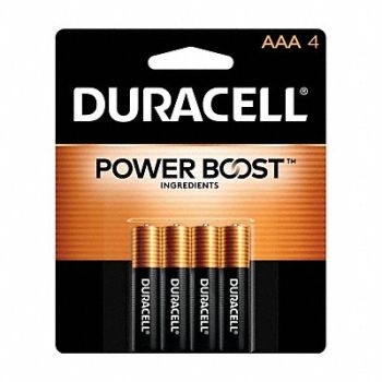 DURACELL Battery Alkaline AAA Premium PK4, 3WA12