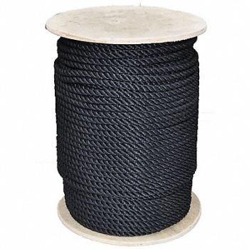 ALL GEAR Rope 2-1/2 ft L 1/2 Dia Black, 416P58