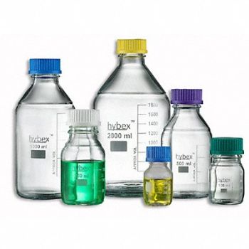 BENCHMARK SCIENTIFIC Media Bottle Glass Narrow PK10, 14N165