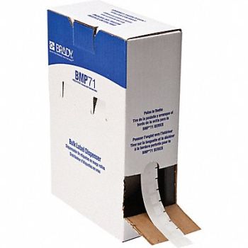 BRADY Label 3/4 in W Clear White, 803RL4