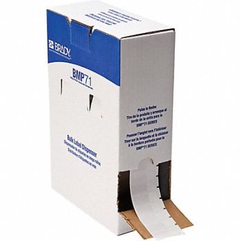 BRADY Label 1/2 in W Clear White, 803RP1