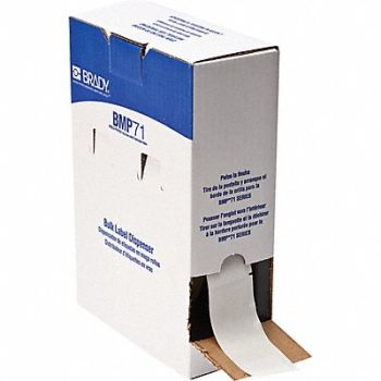 BRADY Label 1 1/2 in W Clear White, 803RM1
