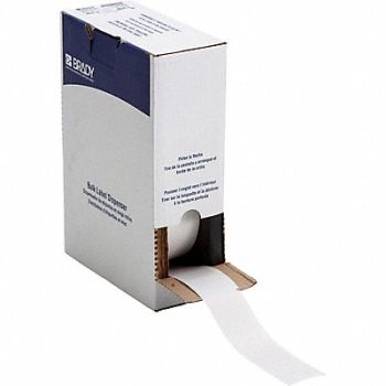 BRADY Label 1 1/2 in W Clear White, 803RP2