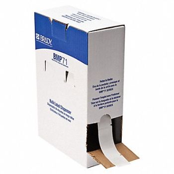 BRADY Label 2 5/8 in W Clear White, 803RG9