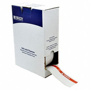 BRADY Label 4 1/8 in W Red White, 803MX7