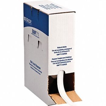 BRADY Label 3/8 in W Indoor White, 803RN4