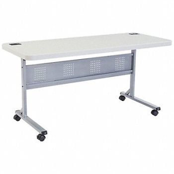 NATIONAL PUBLIC SEATING Mobile Flip Top Seminar Table Gray 60 W, 23PG36
