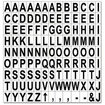 MASTERVISION Magnetic Letters Black, 44NH66