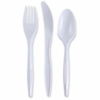 GRAINGER APPROVED Disp Cutlery Set WH Med Weight PK250, 485W26