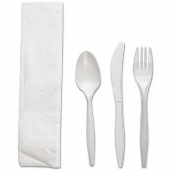 GRAINGER APPROVED Disp Cutlery Set WHI Med Weight PK250, 799LJ7