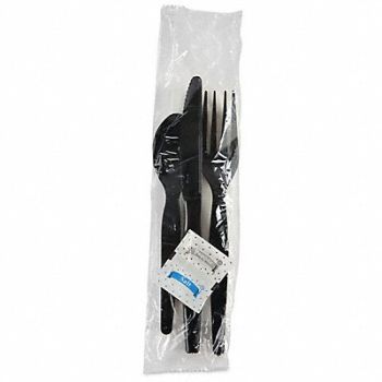 GRAINGER APPROVED Disp Cutlery Set BK Heavy Weight PK250, 799LJ9