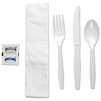 GRAINGER APPROVED Disp Cutlery Set White Med PK250, 799LK2