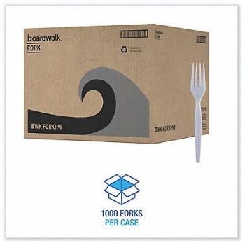 GRAINGER APPROVED Disposable Fork White Heavy PK1000, 485W07