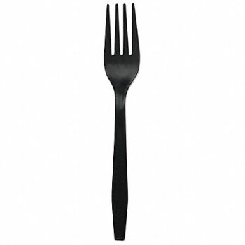 GRAINGER APPROVED Disposable Fork Black Heavy PK1000, 485V97