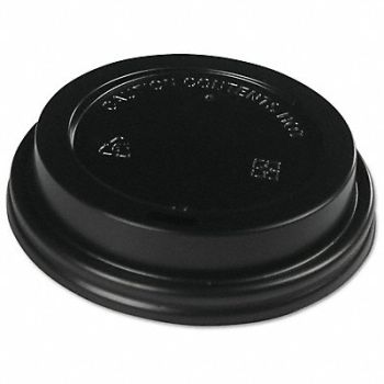 GRAINGER APPROVED Disp Hot Cup Lid 10oz-20oz Black PK1000, 799LK5