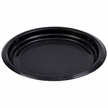 BOARDWALK Disp Plastic Plate 9 in Black PK500, 337YC3