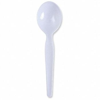 GRAINGER APPROVED Disposable Soup Spoon WH Heavy PK1000, 485W17