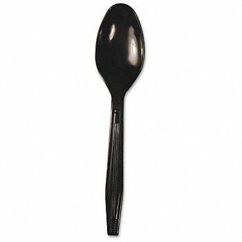 GRAINGER APPROVED Disposable Spoon Black Heavy PK1000, 485W12