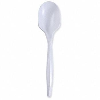 GRAINGER APPROVED Soup Spoon White Med PK1000, 485V90