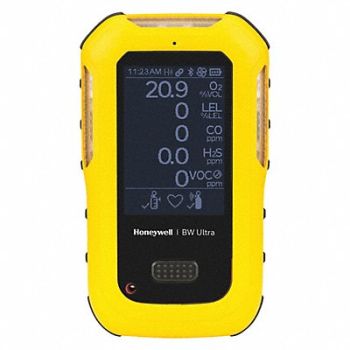 BW TECHNOLOGIES Multi-Gas Detector Yellow Housing Color, 497A78