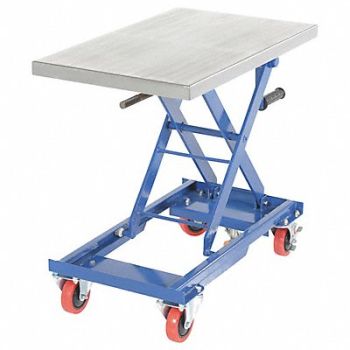VESTIL Mechanical Hand Crank Scissor Cart 300lb, 60NY32